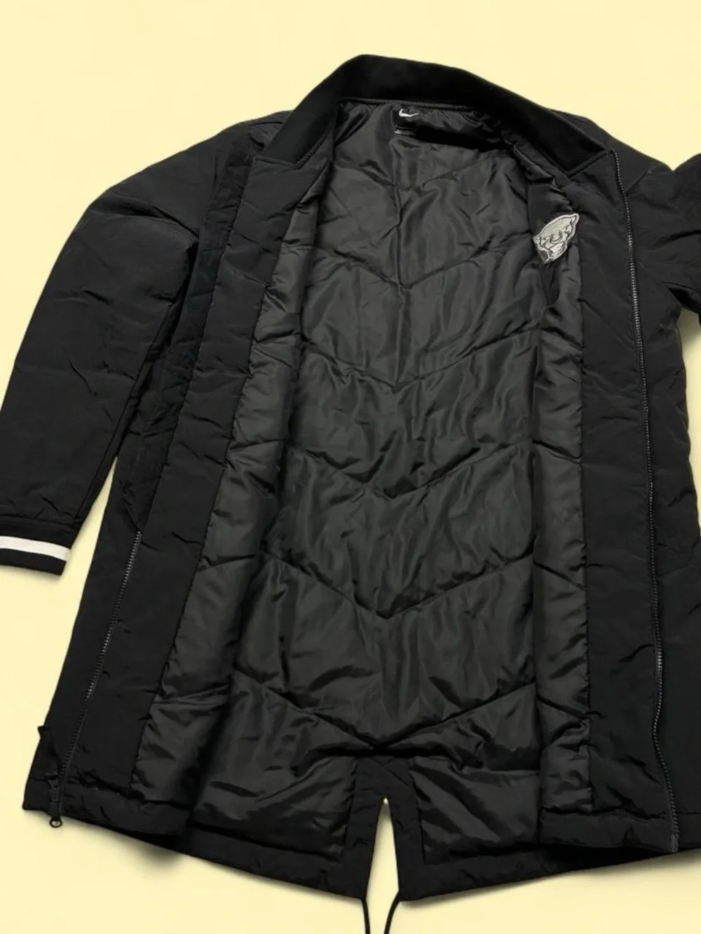 Nike Pitt Panthers Baseball Jacket Coat Black White Men’s Large Parka Official